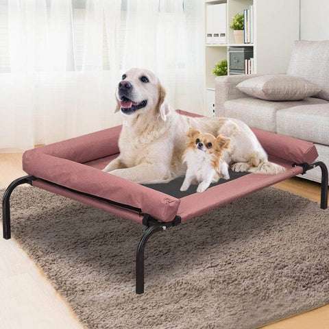 PaWz Pet Bed Heavy Duty Frame Hammock Bolster Trampoline Dog Puppy Mesh XL Coffee - Ozpetsupply - Pet Supplies