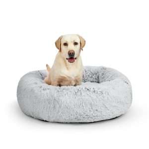 PaWz Pet Bed Cat Dog Donut Nest Calming Mat Soft Plush Kennel M