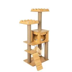 PaWz Cat Tree Scratching Post Scratcher Cats Tower Wood Condo Toys House 132cm