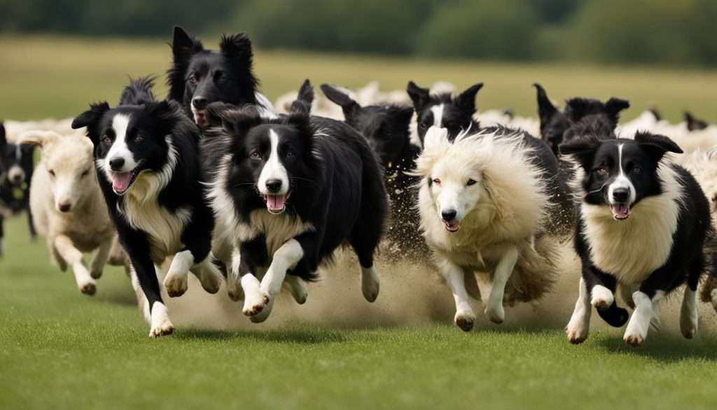 Border Collie and Kelpie in action