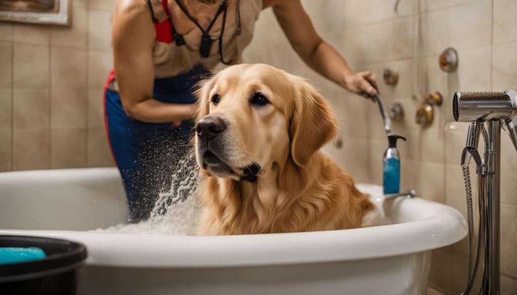 dog bathing