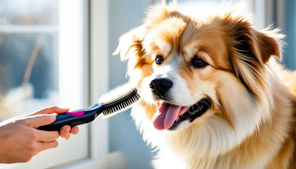 dog coat brushing