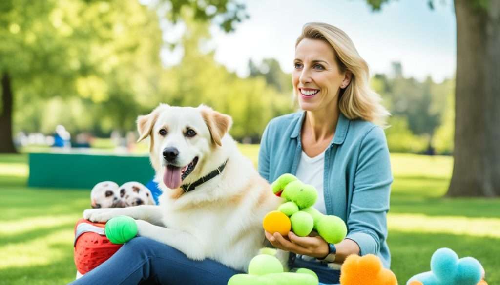 dog with owner