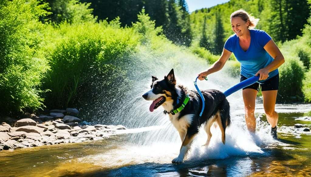 outdoor dog bathing