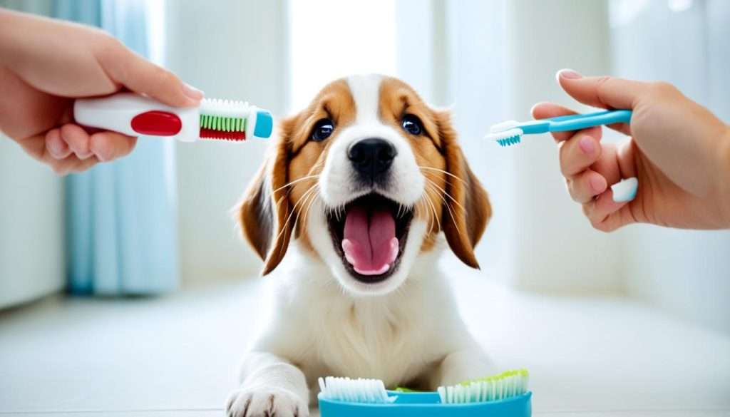 puppy teeth brushing