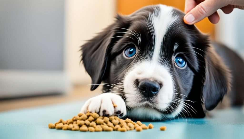 using food for puppy training
